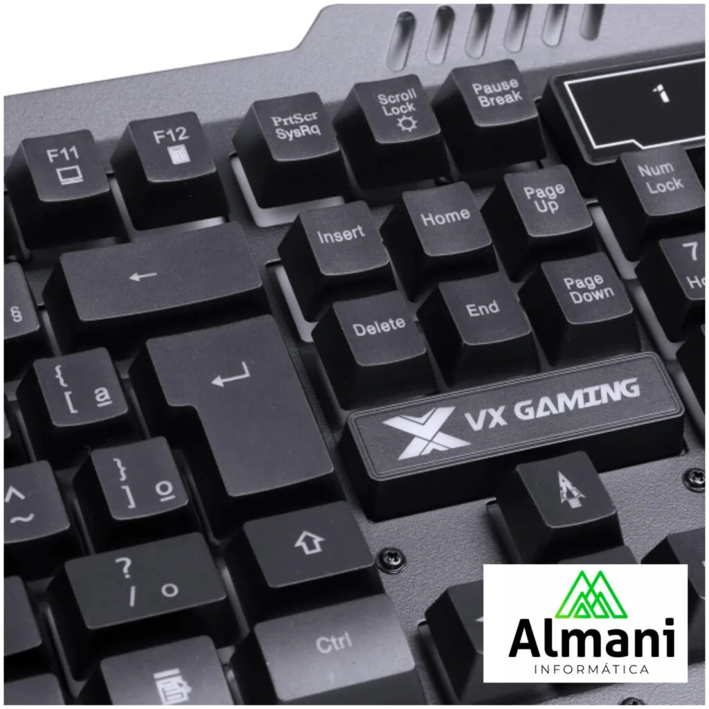 TECLADO GAMER SHIELD ABNT2 MULTIMIDIA LED AZUL 1.8 METROS USB TOPO EM METAL SENSACAO MECANICA - GT600